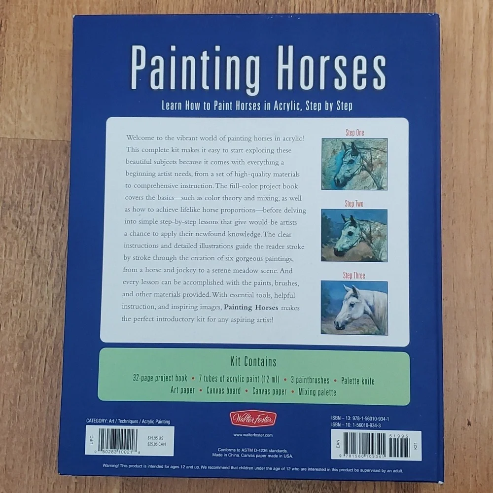 Walter Foster Learn‎ to Paint Horses in Acrylic Set NIB